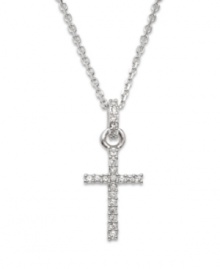 Give the gift of faith dusted with sparkling Swarovski crystal. This traditional cross pendant features round-cut crystal accents on the cross and bail. Crafted in silver tone mixed metal. Approximate length: 15-1/2 inches. Approximate drop: 1-1/2 inches. Give the gift of faith dusted with sparkling Swarovski crystal. This traditional cross pendant features round-cut crystal accents on the cross and bail. Crafted in silver tone mixed metal. Approximate length: 15-1/2 inches. Approximate drop: 1-1/2 inches.