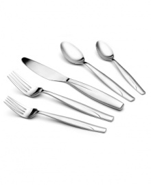 Gourmet Settings puts contemporary polish in reach with the best-quality stainless steel and elegant curved detail of Veil flatware. A standout choice for tables of four.