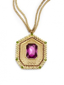 THE LOOKSquare pendantCrystal accentsBox chainGoldtone settingLobster claspTHE MEASUREMENTPendant width, about 2Pendant length, about 2.5Length, about 30ORIGINImported THE LOOKSquare pendantCrystal accentsBox chainGoldtone settingLobster claspTHE MEASUREMENTPendant width, about 2Pendant length, about 2.5Length, about 30ORIGINImported