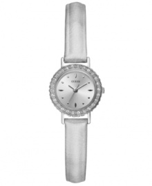 A slender timepiece detailed with shimmering grace from GUESS. A slender timepiece detailed with shimmering grace from GUESS.