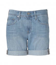 Stylish shorts in fine, pale blue cotton and lyocell blend - Soft, medium weight denim in a whiskered, antique rinse - Roomier, cuffed boyfriend cut sits higher at the waist and hits mid thigh - Classic five-pocket style with large belt loops, zip fly and button closure - A casually cool must in any summer wardrobe - Pair with tunics, t-shirts or silk tops and wedges or leather flats Stylish shorts in fine, pale blue cotton and lyocell blend - Soft, medium weight denim in a whiskered, antique rinse - Roomier, cuffed boyfriend cut sits higher at the waist and hits mid thigh - Classic five-pocket style with large belt loops, zip fly and button closure - A casually cool must in any summer wardrobe - Pair with tunics, t-shirts or silk tops and wedges or leather flats