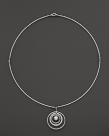 Charriol Stainless Steel Classique Diamond and Pearl Pendant Necklace, 17 Charriol Stainless Steel Classique Diamond and Pearl Pendant Necklace, 17