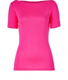 Liven up your workweek style with Ralph Lauren Blacks hot pink cuffed-sleeve tee, a luxe alternative for chic casual looks - Boat-neckline, cuffed elbow-length sleeves - Long lean fit - Wear with everything from favorite skinnies and loafers to circle skirts and heels Liven up your workweek style with Ralph Lauren Blacks hot pink cuffed-sleeve tee, a luxe alternative for chic casual looks - Boat-neckline, cuffed elbow-length sleeves - Long lean fit - Wear with everything from favorite skinnies and loafers to circle skirts and heels