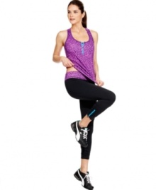 This racerback tank top from Ideology is perfect for all kinds of activities. Wear it with leggings for a sleek look at the gym or at yoga class! This racerback tank top from Ideology is perfect for all kinds of activities. Wear it with leggings for a sleek look at the gym or at yoga class!