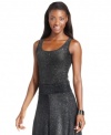 Ellen Tracy's glittery tank top makes a sparkling splash - pair it with the matching skirt for full-on shine!