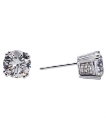 Get your shine on. Simple stud earrings by CRISLU make a big impact. Round-cut cubic zirconias (4 ct. t.w.) set in platinum over sterling silver add a luminous touch to any look. Approximate diameter: 8 mm. Get your shine on. Simple stud earrings by CRISLU make a big impact. Round-cut cubic zirconias (4 ct. t.w.) set in platinum over sterling silver add a luminous touch to any look. Approximate diameter: 8 mm.
