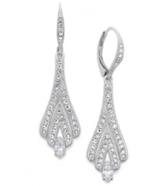 Add elegance to any look with the perfect sparkle. Eliot Danori's stunning leverback earrings feature cubic zirconias (3/8 ct. t.w.) and crystals for optimum shine. Set in rhodium-plated mixed metal. Approximate drop: 2 inches. Add elegance to any look with the perfect sparkle. Eliot Danori's stunning leverback earrings feature cubic zirconias (3/8 ct. t.w.) and crystals for optimum shine. Set in rhodium-plated mixed metal. Approximate drop: 2 inches.