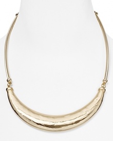 Make molten metallics your signature with Belle Noel's gilded collar. Let the necklace luster all night with plunging neckline and your locks swept back. Make molten metallics your signature with Belle Noel's gilded collar. Let the necklace luster all night with plunging neckline and your locks swept back.
