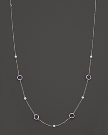 Amethyst and faceted diamonds add gorgeous sparkle to a slim sterling silver necklace. From the Silver Rain collection by Ippolita. Amethyst and faceted diamonds add gorgeous sparkle to a slim sterling silver necklace. From the Silver Rain collection by Ippolita.