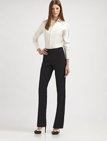 Supple silk with a hint of stretch, tailored in a classic, menswear-inspired silhouette.Point collarButton frontLong sleeves with button cuffs96% silk/4% elastaneDry cleanImportedModel shown is 5'10 (177cm) wearing US size 4. Supple silk with a hint of stretch, tailored in a classic, menswear-inspired silhouette.Point collarButton frontLong sleeves with button cuffs96% silk/4% elastaneDry cleanImportedModel shown is 5'10 (177cm) wearing US size 4.