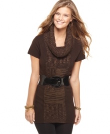 Adorable with jeggings or skinny jeans, this It's Our Time marled-knit tunic is a perfect cold-weather wardrobe staple!