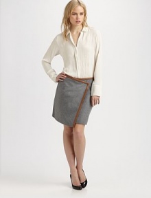 A lightweight classic with subtle-yet-spectacular tailoring for an impeccable fit.Collar designLong sleevesButton frontCurved hemPolyesterImportedDry clean A lightweight classic with subtle-yet-spectacular tailoring for an impeccable fit.Collar designLong sleevesButton frontCurved hemPolyesterImportedDry clean