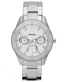 A sophisticated timepiece in polished steel from Fossil's Stella collection. A sophisticated timepiece in polished steel from Fossil's Stella collection.