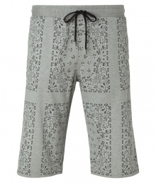 Bermuda shorts in fine, Heather grey colored cotton feature modern twist paisley print - Narrow, knee-length, with comfortable elastic and drawstring waistband - Side and back slit pockets for convenience - Pair with favorite tees, polo shirts or long-sleeved tees and leather flip-flops for a great summer look Bermuda shorts in fine, Heather grey colored cotton feature modern twist paisley print - Narrow, knee-length, with comfortable elastic and drawstring waistband - Side and back slit pockets for convenience - Pair with favorite tees, polo shirts or long-sleeved tees and leather flip-flops for a great summer look