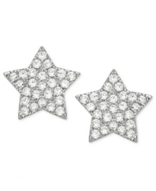 Wish upon a star. CRISLU's children's earrings are embellished with shimmering cubic zirconias (1/8 ct. t.w.) and set in platinum over sterling silver. Approximate diameter: 1/3 inch. Wish upon a star. CRISLU's children's earrings are embellished with shimmering cubic zirconias (1/8 ct. t.w.) and set in platinum over sterling silver. Approximate diameter: 1/3 inch.