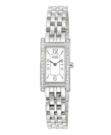 Sparkling Swarovski crystals lend a classic Citizen timepiece a touch of glamour. Sparkling Swarovski crystals lend a classic Citizen timepiece a touch of glamour.