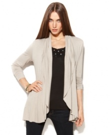 A simple piece that can transform an outfit, INC's cascading cardigan works for day or night! A simple piece that can transform an outfit, INC's cascading cardigan works for day or night!