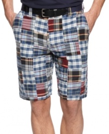 Choose the preppy polish of these vibrant madras shorts for an iconic summer pick from Izod. (Clearance) Choose the preppy polish of these vibrant madras shorts for an iconic summer pick from Izod. (Clearance)