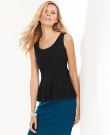 This ultra-feminine INC petite top features pretty lace and a flouncy peplum at the waist. Wear it with a slim pencil skirt for a figure-flattering look! This ultra-feminine INC petite top features pretty lace and a flouncy peplum at the waist. Wear it with a slim pencil skirt for a figure-flattering look!