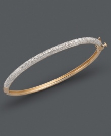 Style perfect for stacking. Wear Victoria Townsend's sweet, sparkling bangle alone or pair it with others for an ultimately trendy layered look. Crafted in 14k rose gold over sterling silver with round-cut diamonds (1/4 ct. t.w.). Approximate diameter: 2-1/2 inches. Style perfect for stacking. Wear Victoria Townsend's sweet, sparkling bangle alone or pair it with others for an ultimately trendy layered look. Crafted in 14k rose gold over sterling silver with round-cut diamonds (1/4 ct. t.w.). Approximate diameter: 2-1/2 inches.