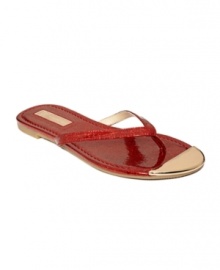 Slip on these sparkly thong sandals and give your outfit some shine. Slip on these sparkly thong sandals and give your outfit some shine.