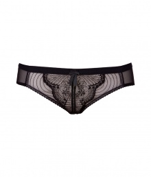 Lace-laden and ultra sultry, these briefs from Elle MacPherson Intimates bring a sexy touch to any look - Sheer lace front with bow detailing, solid black wide band at waist - Perfect under virtually any outfit Lace-laden and ultra sultry, these briefs from Elle MacPherson Intimates bring a sexy touch to any look - Sheer lace front with bow detailing, solid black wide band at waist - Perfect under virtually any outfit