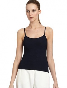 THE LOOKScoopneckSpaghetti strapsScoopbackTHE FITAbout 23 from shoulder to hemTHE MATERIAL83% viscose/17% polyesterCARE & ORIGINHand wash or dry cleanMade in ItalyModel shown is 5'10½ (179cm) wearing US size 4. 