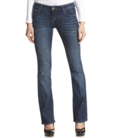Accentuate your figure in Kut from the Kloth's ultra-flattering skinny jeans, featuring the slightest bootcut leg for a lengthening look. Accentuate your figure in Kut from the Kloth's ultra-flattering skinny jeans, featuring the slightest bootcut leg for a lengthening look.