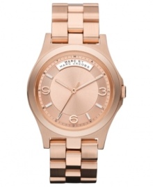 A traditional timepiece from Marc by Marc Jacobs with modern rosy shine.