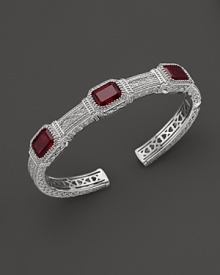 Judith Ripka Sterling Silver Estate Cuff with Red Corundum Judith Ripka Sterling Silver Estate Cuff with Red Corundum