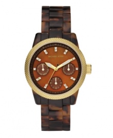 Warm up to the chic details of this tortoise watch by Michael Kors. Warm up to the chic details of this tortoise watch by Michael Kors.