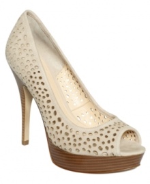 Enzo Angiolini's Sully platform pumps feature a perforated suede upper that's luxurious on-trend. Enzo Angiolini's Sully platform pumps feature a perforated suede upper that's luxurious on-trend.