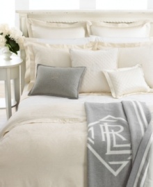 A new twist on tradition, this Lauren Ralph Lauren sham features a textural lattice design on pure, 350-thread count cotton sateen. Hidden button closure at back with Lauren Ralph Lauren signature buttons. A new twist on tradition, this Lauren Ralph Lauren sham features a textural lattice design on pure, 350-thread count cotton sateen. Hidden button closure at back with Lauren Ralph Lauren signature buttons.