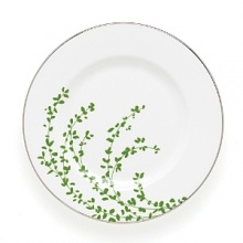 An instant classic from Kate Spade, the Gardner Street Green dinnerware collection is the definition of contemporary elegance. Green stems of foliage flourish on fine white bone china, creating a stylized two-tone floral motif to freshen up your table. Platinum edges add a touch of luxurious shine. Dishwasher safe. An instant classic from Kate Spade, the Gardner Street Green dinnerware collection is the definition of contemporary elegance. Green stems of foliage flourish on fine white bone china, creating a stylized two-tone floral motif to freshen up your table. Platinum edges add a touch of luxurious shine. Dishwasher safe.