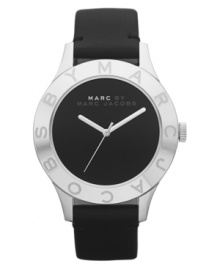 Stark details blend wonderfully on this handsome watch by Marc by Marc Jacobs. Stark details blend wonderfully on this handsome watch by Marc by Marc Jacobs.