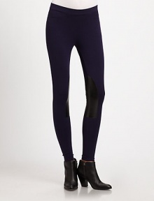 Contrasting faux leather patches give these ultra-stretchy leggings a dash of equestrian charm. THE FITInseam, about 27THE DETAILSElastic waistbandFaux-leather trimBack besom pocketsBody: Rayon/nylon/spandexTrim: Polyurethane/viscoseHand washImportedModel shown is 5'10 (177cm) wearing US size Small. Contrasting faux leather patches give these ultra-stretchy leggings a dash of equestrian charm. THE FITInseam, about 27THE DETAILSElastic waistbandFaux-leather trimBack besom pocketsBody: Rayon/nylon/spandexTrim: Polyurethane/viscoseHand washImportedModel shown is 5'10 (177cm) wearing US size Small.