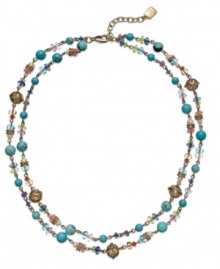 A rosary-inspired necklace from Lauren Ralph Lauren. The double-row silhouette showcases freshwater pearls (5 mm) and glass and resin beads in an array of colors. Crafted in 14k gold-plated mixed metal. Approximate length: 19 inches + 2-inch extender. A rosary-inspired necklace from Lauren Ralph Lauren. The double-row silhouette showcases freshwater pearls (5 mm) and glass and resin beads in an array of colors. Crafted in 14k gold-plated mixed metal. Approximate length: 19 inches + 2-inch extender.