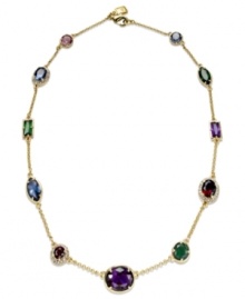 As bright as a sunset, this pretty illusion necklace from Lauren Ralph Lauren features an array of glass and resin beads. Finished with a lobster clasp. Crafted in 14k gold-plated mixed metal. Approximate length: 18 inches. As bright as a sunset, this pretty illusion necklace from Lauren Ralph Lauren features an array of glass and resin beads. Finished with a lobster clasp. Crafted in 14k gold-plated mixed metal. Approximate length: 18 inches.