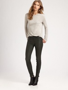 Channel rock 'n' roll vibes in these urban skinnies of soft leather with zippered cuffs and some serious stretch. THE FITSkinny fitMedium rise, about 8Inseam, about 29THE DETAILSButton closureZip flyFive-pocket styleZippered cuffsLeatherDry clean with a leather specialistMade in USA of imported fabricModel shown is 5'10 (177cm) wearing US size 4. Channel rock 'n' roll vibes in these urban skinnies of soft leather with zippered cuffs and some serious stretch. THE FITSkinny fitMedium rise, about 8Inseam, about 29THE DETAILSButton closureZip flyFive-pocket styleZippered cuffsLeatherDry clean with a leather specialistMade in USA of imported fabricModel shown is 5'10 (177cm) wearing US size 4.