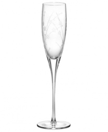 Delicate floral springs and beaded texture grace this crystal flute (shown center right), an complement to your Bellina china with its slender shape. Qualifies for Rebate