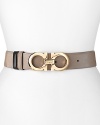 Known for it's luxurious leather accessories, this belt from Salvatore Ferragamo cinches the look with custom hardware and a waist-defining width.