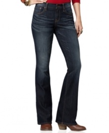 Get vintage-inspired style with perfectly faded denim in this look from Lucky Brand Jeans. A bootcut silhouette goes with your favorite boots! Get vintage-inspired style with perfectly faded denim in this look from Lucky Brand Jeans. A bootcut silhouette goes with your favorite boots!