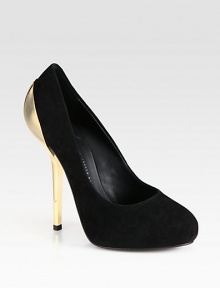 Goldtone metal heel lifts and illuminates this timeless suede platform pump. Metal heel, 5 (125mm)Hidden platform, 1 (25mm)Compares to a 4 heel (100mm)Suede upperLeather lining and solePadded insoleMade in ItalyOUR FIT MODEL RECOMMENDS ordering one half size up as this style runs small. Goldtone metal heel lifts and illuminates this timeless suede platform pump. Metal heel, 5 (125mm)Hidden platform, 1 (25mm)Compares to a 4 heel (100mm)Suede upperLeather lining and solePadded insoleMade in ItalyOUR FIT MODEL RECOMMENDS ordering one half size up as this style runs small.
