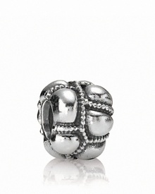An intricately detailed and textured charm adds depth and dimension to your PANDORA bracelet. An intricately detailed and textured charm adds depth and dimension to your PANDORA bracelet.