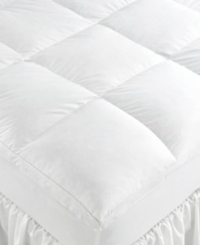 Get a restful nights sleep with this luxurious featherbed from Pacific Coast, featuring a gusseted baffle box design for extra loft and greater support. The plush fill gently cushions pressure points like your shoulders and hips while the knit skirt keeps the featherbed secure and in place. Get a restful nights sleep with this luxurious featherbed from Pacific Coast, featuring a gusseted baffle box design for extra loft and greater support. The plush fill gently cushions pressure points like your shoulders and hips while the knit skirt keeps the featherbed secure and in place.