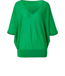 With its bright hue and silk mixed cashmere, Ralph Lauren Blacks dolman sleeve pullover is an effortless chic choice - V-neckline, elbow-length dolman sleeves, fine ribbed hemline - Loosely fitted - Wear with bright white skinny jeans and slipper-style loafers With its bright hue and silk mixed cashmere, Ralph Lauren Blacks dolman sleeve pullover is an effortless chic choice - V-neckline, elbow-length dolman sleeves, fine ribbed hemline - Loosely fitted - Wear with bright white skinny jeans and slipper-style loafers