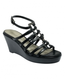 All is well in this chunky wedge by Marc Fisher. The Okay sandals complement any casual look. All is well in this chunky wedge by Marc Fisher. The Okay sandals complement any casual look.
