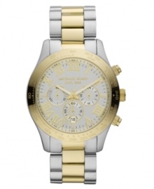Stay gold with this handsome chronograph watch from Michael Kors. Stay gold with this handsome chronograph watch from Michael Kors.