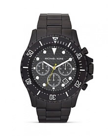 Sport-inspired accessories are on our radar. Perfect the look with this stainless steel watch from MICHAEL Michael Kors, featuring a a bold bezel and carbon fiber dial. Sport-inspired accessories are on our radar. Perfect the look with this stainless steel watch from MICHAEL Michael Kors, featuring a a bold bezel and carbon fiber dial.