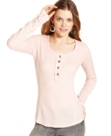 Winterize your closet with Eyeshadow's lacy update to the classic thermal top! Winterize your closet with Eyeshadow's lacy update to the classic thermal top!